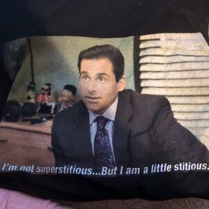 Black Graphic T-Shirt with Humorous Print From The Office